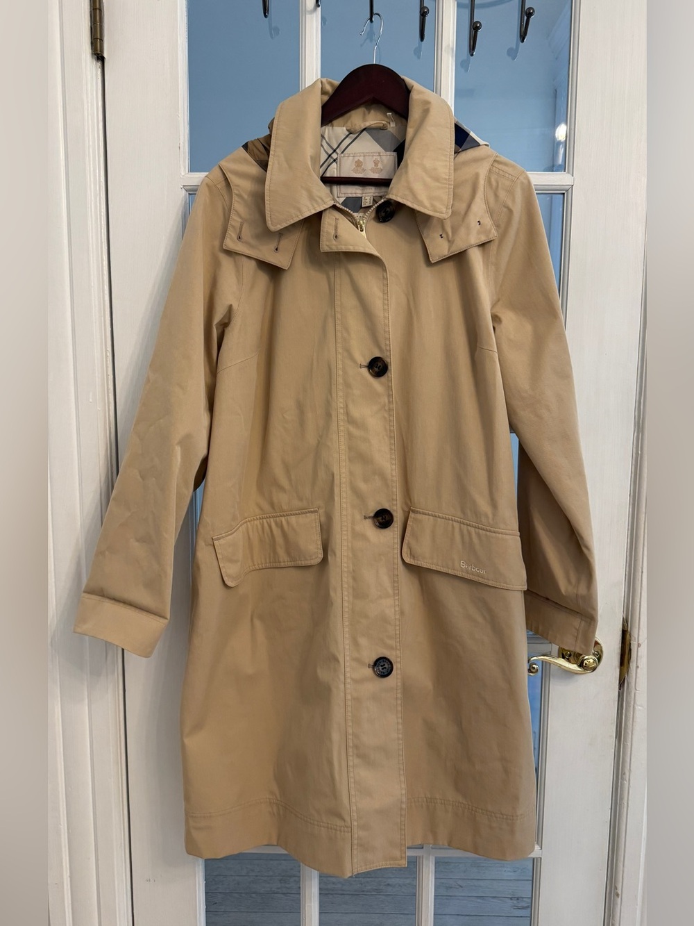 BARBOUR Women’s Modern Heritage Waterproof Breathable Hooded Trench Rain Coat